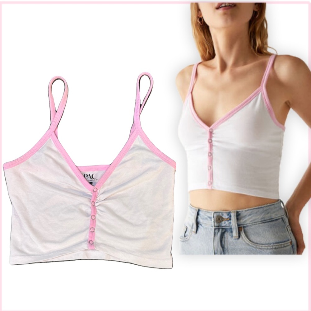 ❤️SOLD❤️Pink and White Pacsun Tank Top - S
